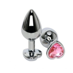 Plug Anal Acero Corazon Small Strass