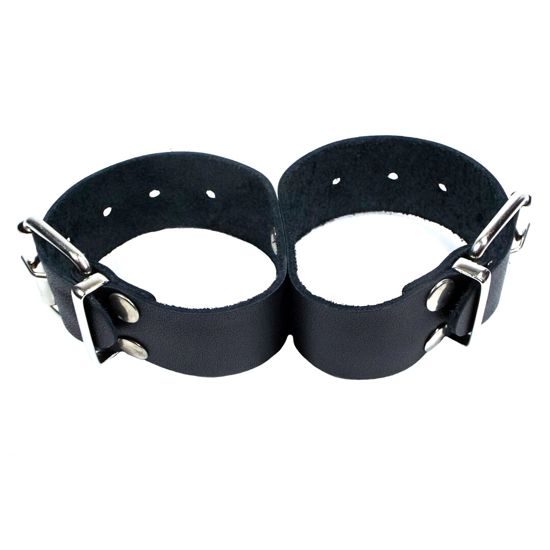 Esposas Cuero Vacuno Anchas Fijas