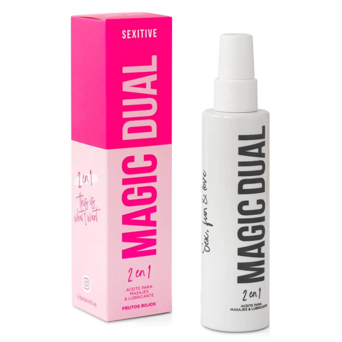 Aceite Lubricante Saborizado Sexitive Dual Magic Frutos Rojos