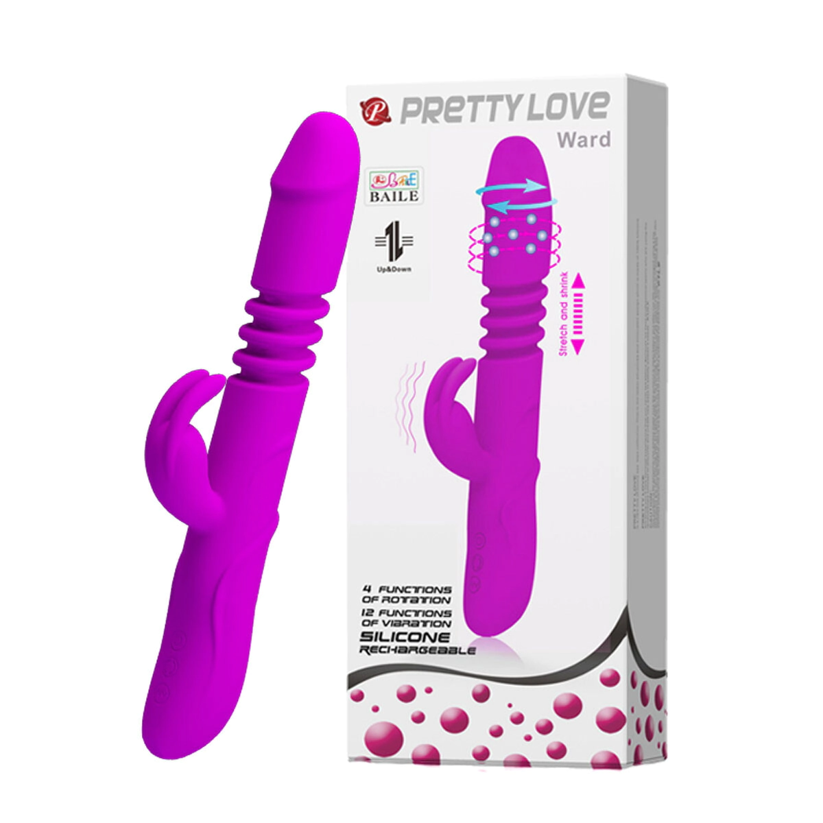 Vibrador Rabbit Rotador Vaiven Pretty Love Ward