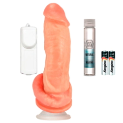 Dildo Consolador Vibrador Realista Kong Grande Ventosa + Lubricante Neutro
